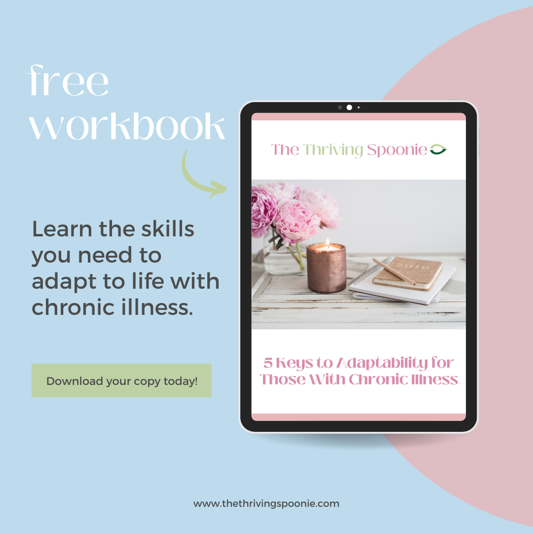 This workbook teaches you the 5 keys to adaptability as someone with chronic illness, as well taking you through exercises to help you start living life by design today! I also give you some ideas in each section to help you get started.